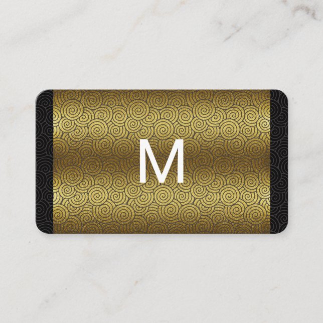 Carte De Visite Motif Monogram Gold (Devant)