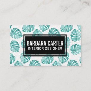 Carte De Visite Motif Monstera Leaf