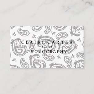 Carte De Visite Motif noir à fleurs Paisley