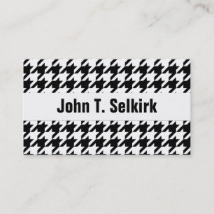 Carte De Visite Motif noir et blanc de pied-de-poule