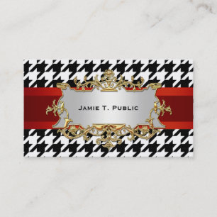 Carte De Visite Motif noir et blanc de pied-de-poule