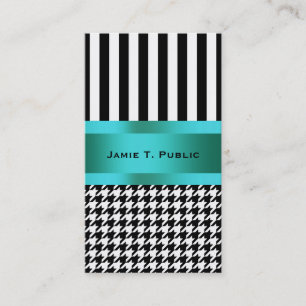 Carte De Visite Motif noir et blanc Houndstooth