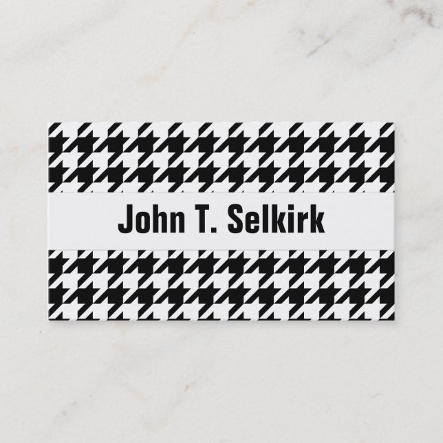 Carte De Visite Motif noir et blanc Houndstooth (Devant)