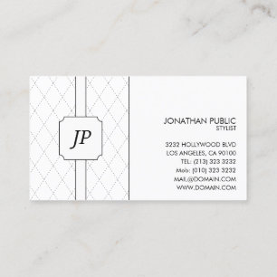 Carte De Visite Motif noir et blanc Monogramme