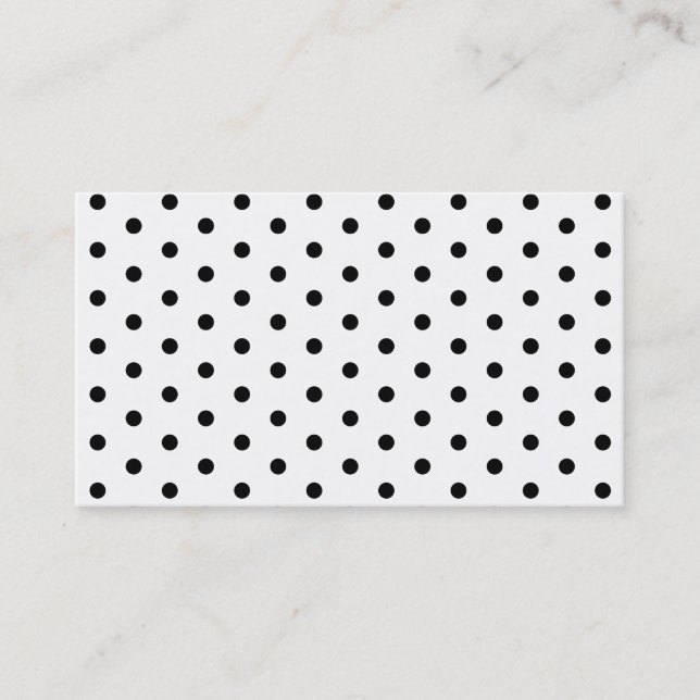 Carte De Visite Motif noir et blanc simple de point de polka (Devant)