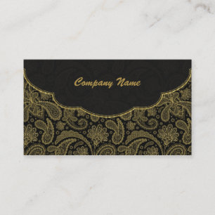 Carte De Visite Motif noir et or Ornate Paisley