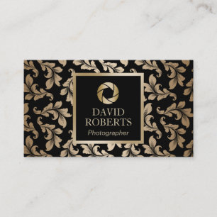 Carte De Visite Motif noir & or de luxe pour les photographes