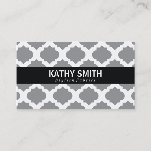 Carte De Visite Motif Ornat | Chic (gris) (Devant)