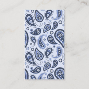 Carte De Visite Motif Paisley Bleu