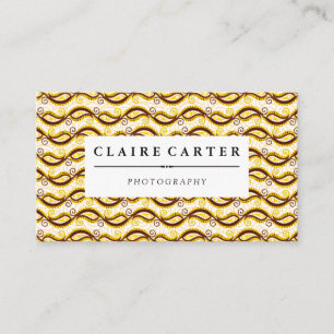 Carte De Visite Motif Paisley jaune