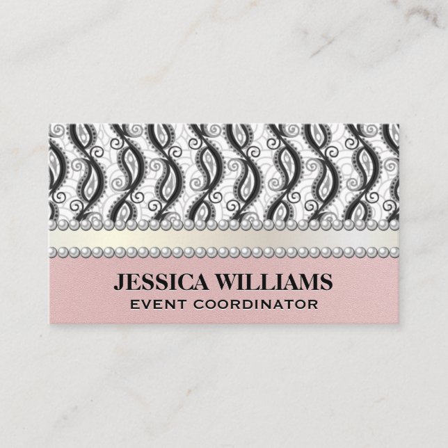 Carte De Visite Motif Paisley | Perles (Devant)