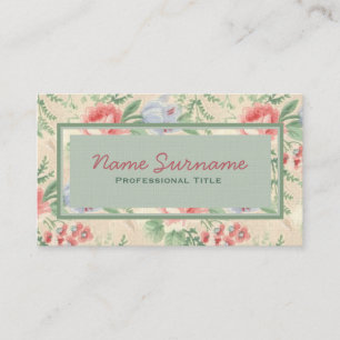 Carte De Visite Motif personnalisé de rose rose vintage et fleur b