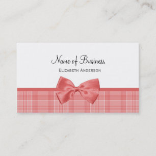 Carte De Visite Motif Plaid Mode Avec Cayenne Bow Rose