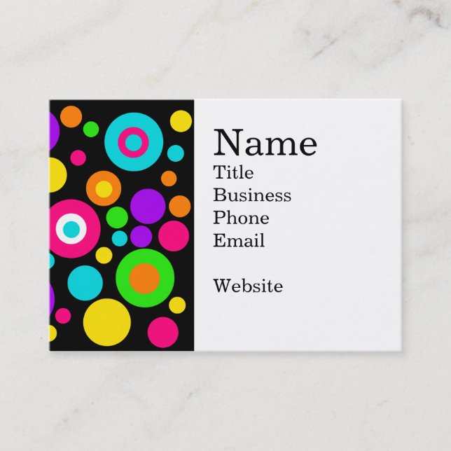 Carte De Visite Motif Polka coloré (Devant)