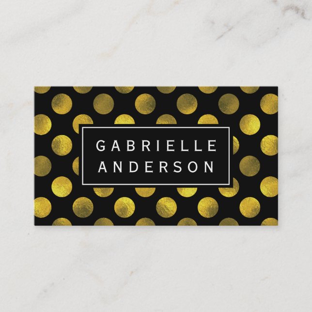 Carte De Visite Motif Polka Dot Élégant (Devant)