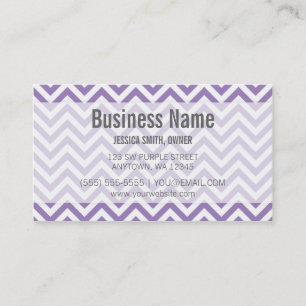 Carte De Visite Motif pourpre et blanc moderne de Chevron