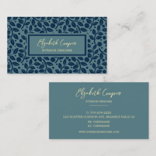 Carte De Visite Motif professionnel pour feuille de ton bleu