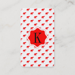 Carte De Visite motif Red Elephant