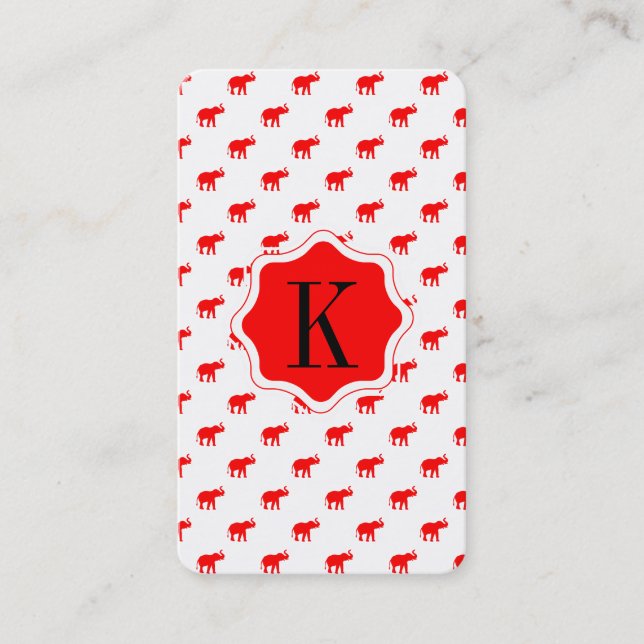 Carte De Visite motif Red Elephant (Devant)