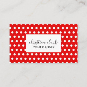 Carte De Visite Motif Red Polka Dot Fun Personnalisé
