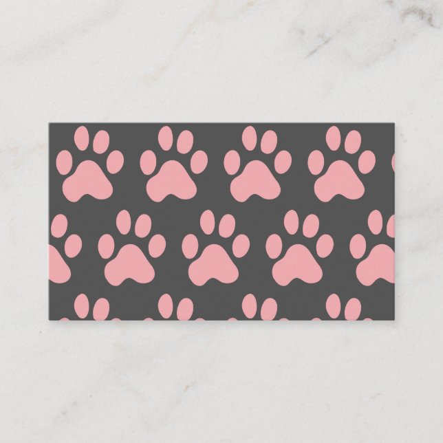 Carte De Visite Motif rose chien Paw (Devant)
