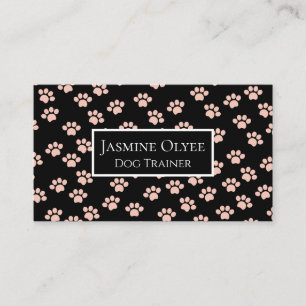 Carte De Visite Motif rose clair Paw en noir