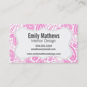 Carte De Visite Motif rose de Paisley
