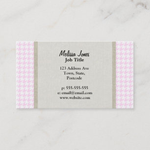 Carte De Visite Motif rose de pied-de-poule