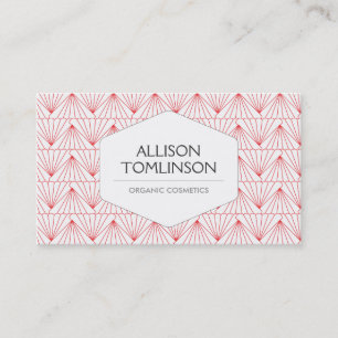 Carte De Visite Motif rouge et blanc Luxe d'art déco