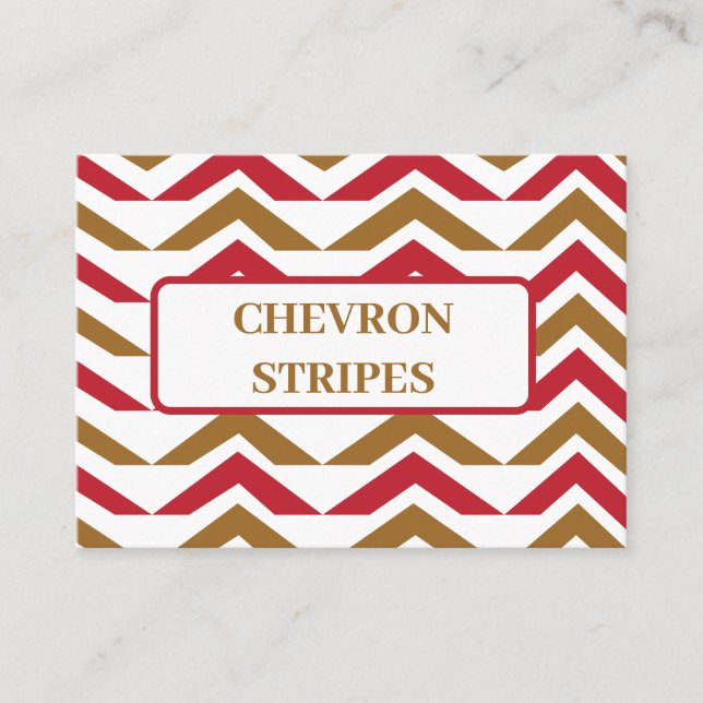 Carte De Visite Motif rouge vert Chevron (Devant)