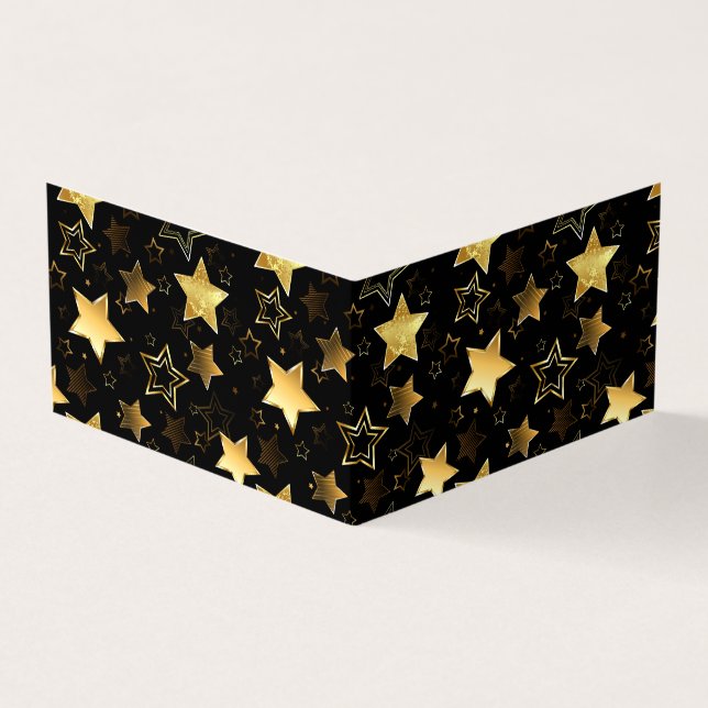 Carte De Visite Motif sans couture avec étoiles d'or (Extérieur)