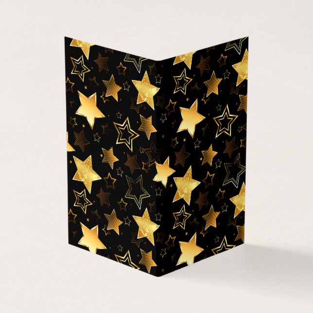 Carte De Visite Motif sans couture avec étoiles d'or (Extérieur)