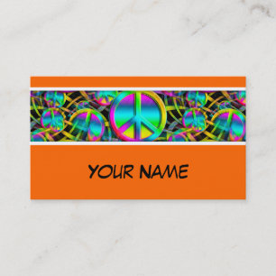 Carte De Visite Motif sans couture de PAIX colorée + vos idées