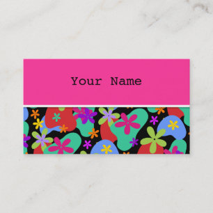 Carte De Visite Motif sans couture de rétros fleurs coloré
