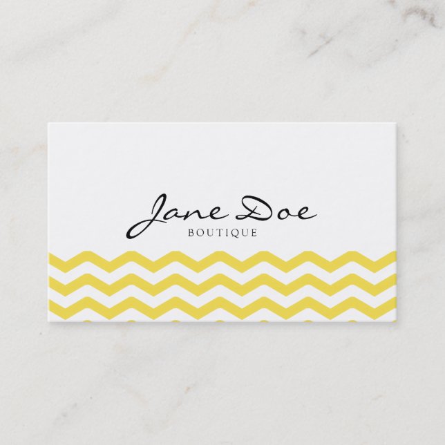 Carte De Visite Motif serré jaune de Chevron (Devant)