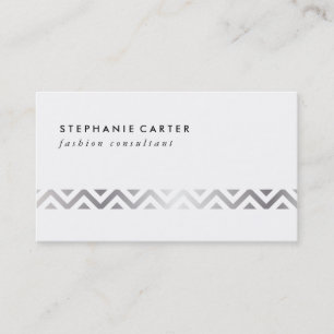 Carte De Visite Motif Silver Chevron