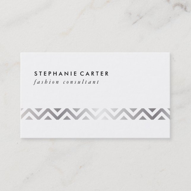 Carte De Visite Motif Silver Chevron (Devant)