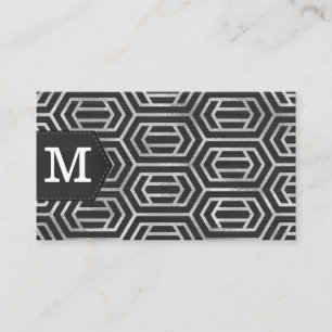 Carte De Visite Motif Silver Foil   Monogramme