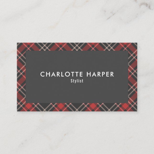 Carte De Visite Motif Tartan moderne (Devant)