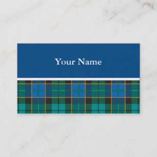 Carte De Visite Motif Tartan plaids - bleu traditionnel vert