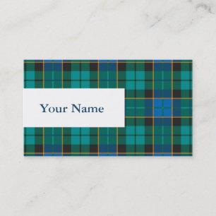 Carte De Visite Motif Tartan plaids - bleu traditionnel vert