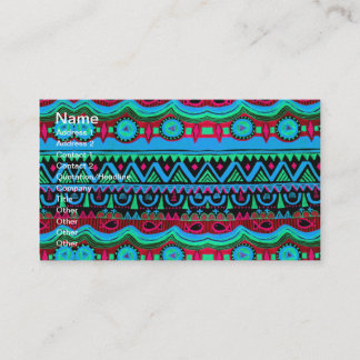 Carte De Visite Motif tribal bleu rose Girly à la mode