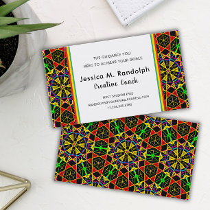 Carte De Visite Motif tribal de style de couleurs africaines