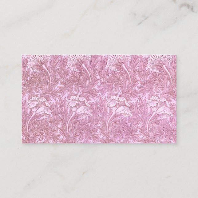 Carte De Visite Motif Tulip Rose Par William Morris (Devant)