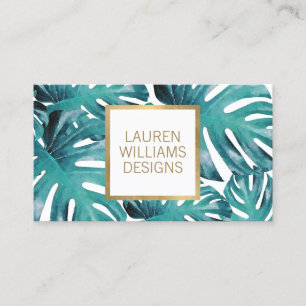 Carte De Visite Motif turquoise de monochromie tropicale