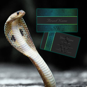 Carte De Visite Motif turquoise de serpent à dégradé vert avec mon