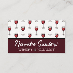 Carte De Visite Motif Verre Vin   Domaine
