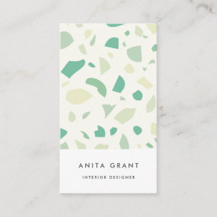 Carte De Visite Motif vert terrazzo
