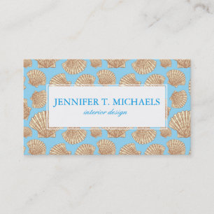 Carte De Visite Motif vintage de coquillage de style de monogramme