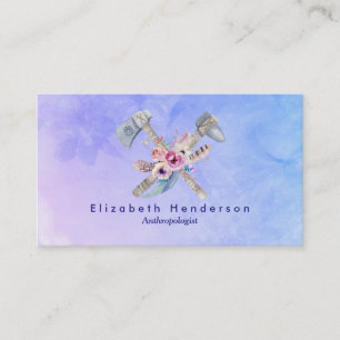 Carte De Visite Motifs et fleurs Tomahawk Aquarelle Design